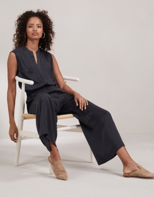 Sleeveless Wide-Leg Crop Jumpsuit | Clothing Sale | The White Company UK