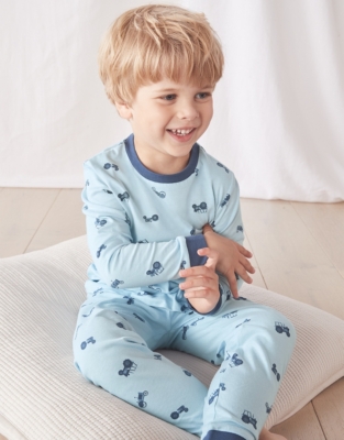 Slim Fit Tractor Print Pyjamas 1 12yrs Boys Nightwear The