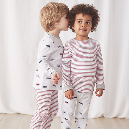Slim Fit Train And Stripe Pyjamas – Set Of 2 (1–12yrs)