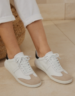 White sales slim trainers