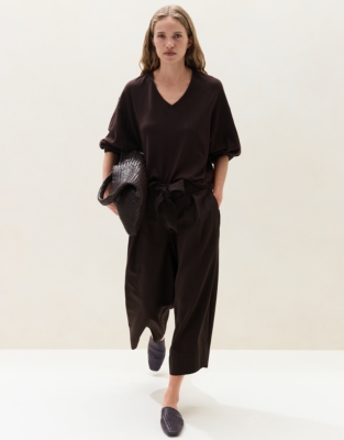 Slouchy V Neck Jumper with Cashmere