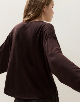 Slouchy V Neck Jumper with Cashmere