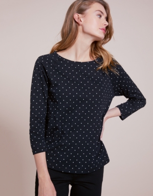 Slub Cotton Polka Dot T-Shirt | Clothing Sale | The White Company UK