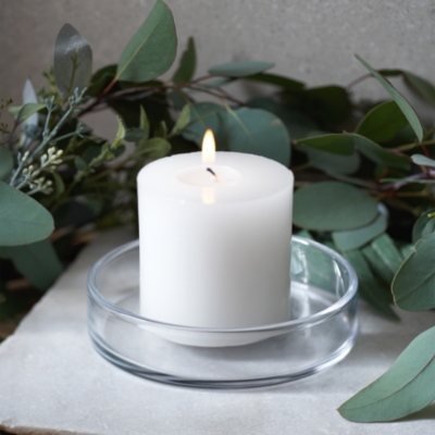 Small Glass Candle Plate Candle Holders The White Company US