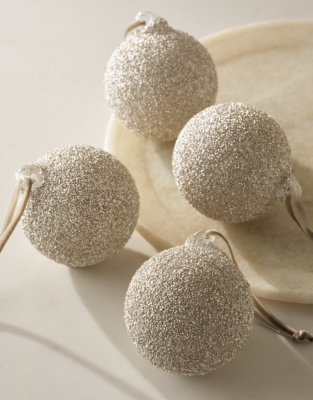 Small Glitter Baubles – Set of 4