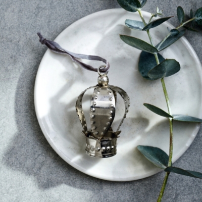 Small Metal Crown Christmas Decoration Christmas The White