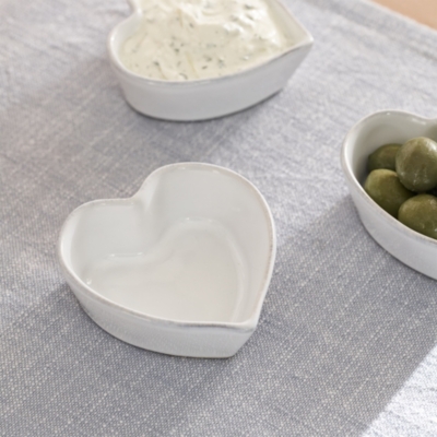 Small Porto Heart Dishes – Set of 3 - White