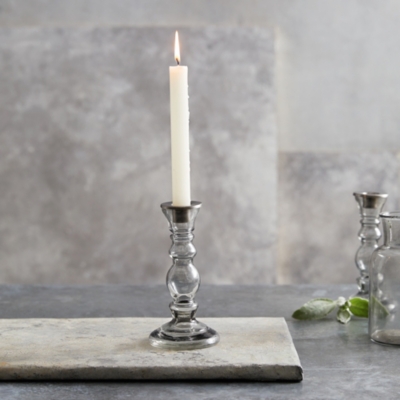 Smoked Glass Dinner Candle Holder Candle Holders The White Company UK
