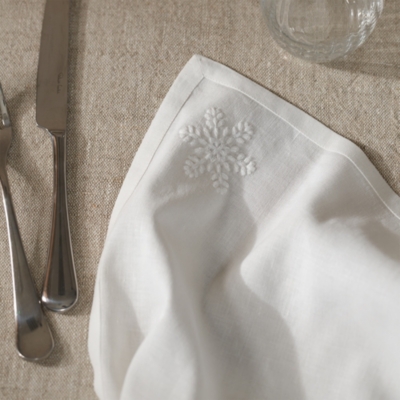 Snowflake Cloth Napkins - Set of 4 napkins – White Tulip Embroidery