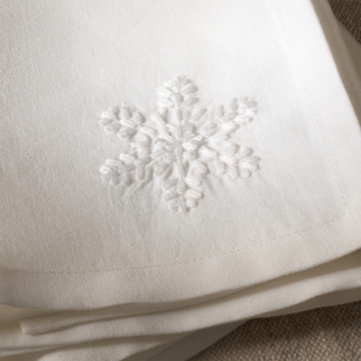 Snowflake Cloth Napkins - Set of 4 napkins – White Tulip Embroidery