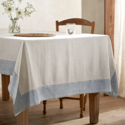 Raw Edge Smooth Linen Tablecloth