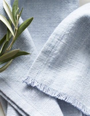 Soft Blue Fringed Napkins – Set of 4