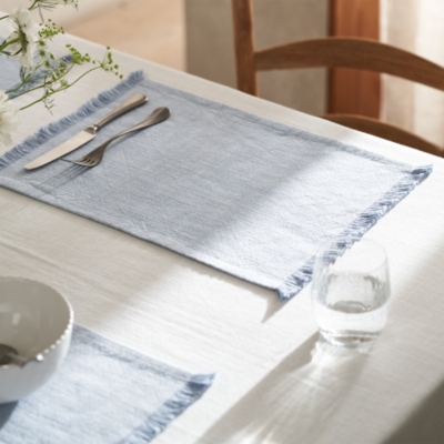 Blue and White Cane, Rattan Webbing Cloth Placemat