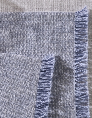 Soft Blue Fringed Placemats – Set of 2