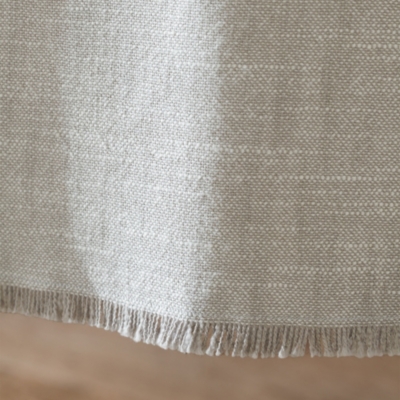 Soft Gray Fringed Table Runner