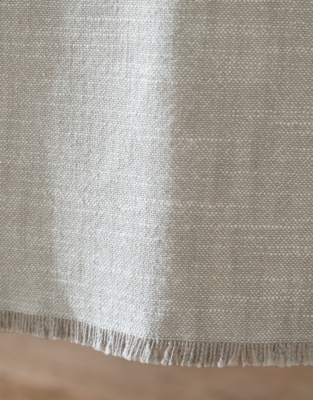 Soft Grey Fringed Table Runner