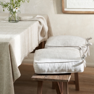 Soft Grey Seat Pad Kitchen and Dining The White Company UK