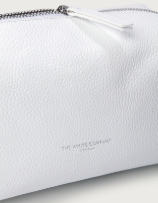 Soft Leather Make Up Bag - White