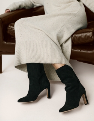 Soft Suede Block Heel Ankle Boots