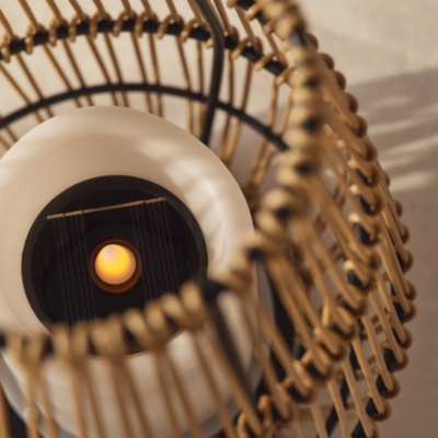 Solar Wicker Lantern with LED Candle