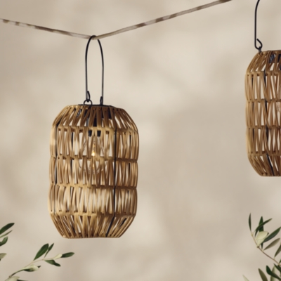 Solar Wicker Lantern