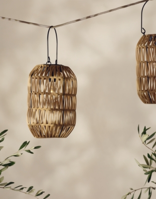Solar Wicker Lantern