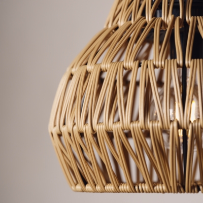 Solar Wicker Pendant Light