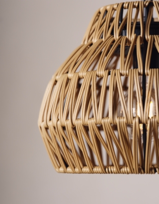 Solar Wicker Pendant Light