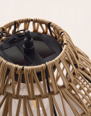 Solar Wicker Pendant Light