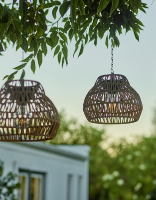 Solar Wicker Pendant Light