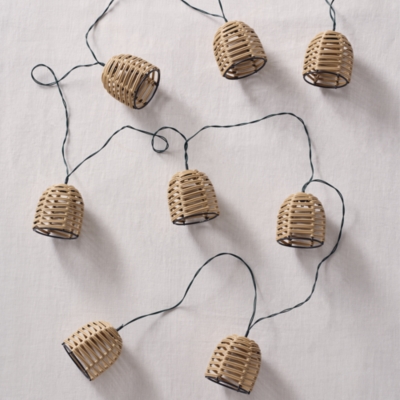 Solar Wicker String Lights