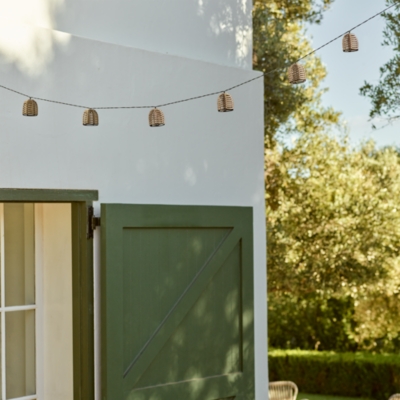 Solar Wicker String Lights