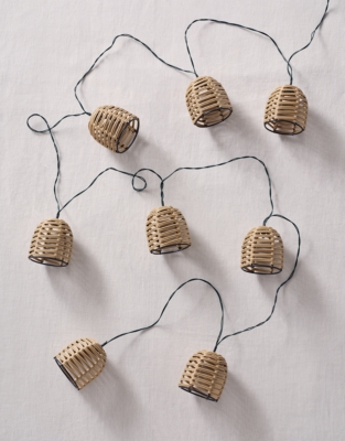 Solar Wicker String Lights