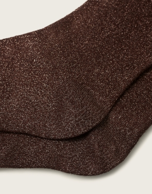 Sparkle Ankle Socks - Dark Chocolate