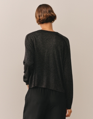 Sparkle Boxy Cardigan with Viscose