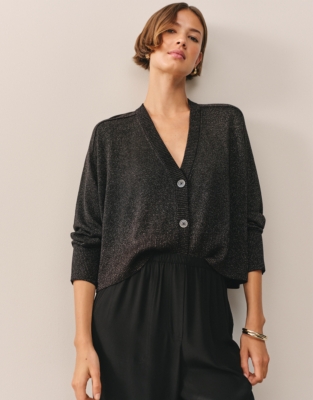Sparkle Boxy Cardigan with Viscose