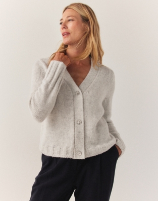 White company 2024 grey cardigan