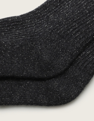 Sparkle Cashmere Bed Socks - Hot Cocoa
