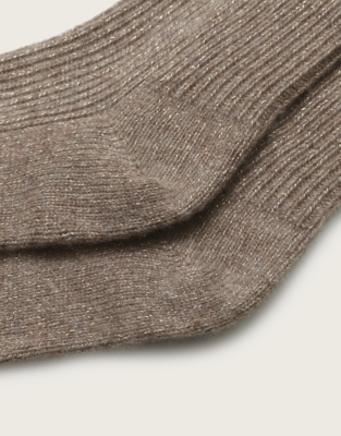 Sparkle Cashmere Bed Socks - Charcoal