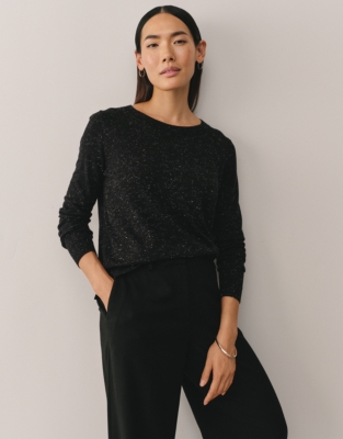 Sparkle Crew Neck Jumper with Recycled Cotton