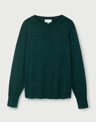 Sparkle Crew Neck Sweater With Recycled Cotton - Moss