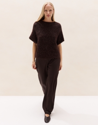 Sparkle Extended Shoulder T-Shirt with Alpaca