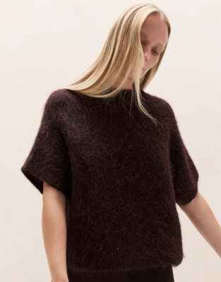 Sparkle Extended Shoulder T-Shirt with Alpaca