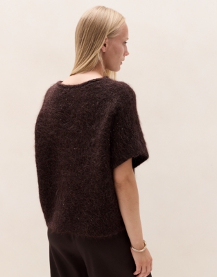 Sparkle Extended Shoulder T-Shirt with Alpaca