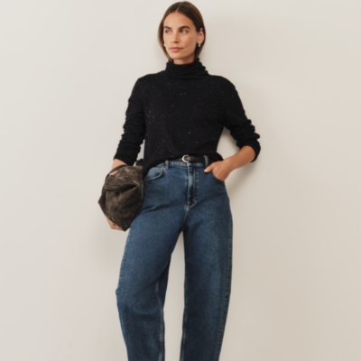 Sparkle Funnel Neck Jumper with Recycled Cotton