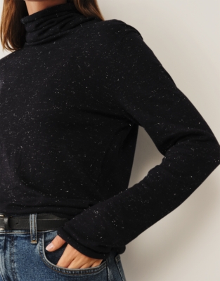 Sparkle Funnel Neck Jumper with Recycled Cotton