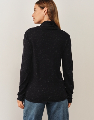 Sparkle Funnel Neck Jumper with Recycled Cotton
