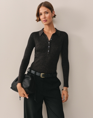 Sparkle Knitted Henley with Viscose