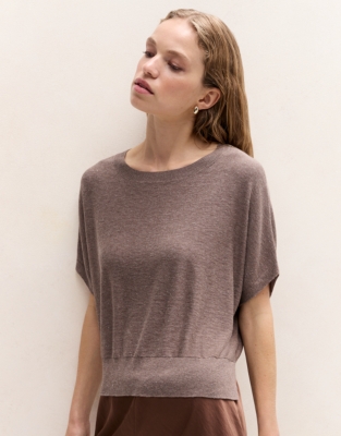 Sparkle Knitted T-Shirt with Recycled Cotton