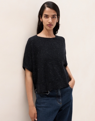 Sparkle Knitted T-Shirt with Recycled Cotton